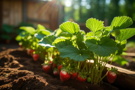Photo of strawberry plantsの素材