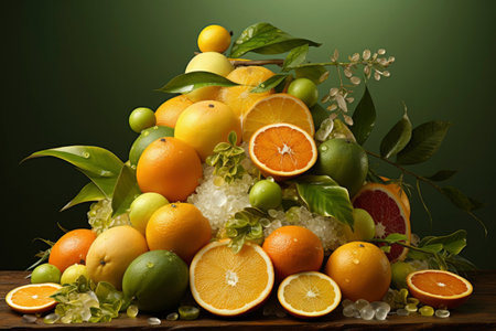 Photos of various fruits on isolated backgroundの素材