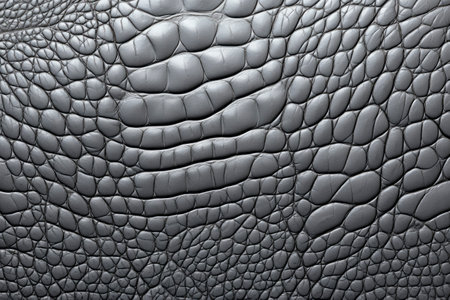 Black leather texture background. Close up of snake skin pattern for design with copy space.の素材