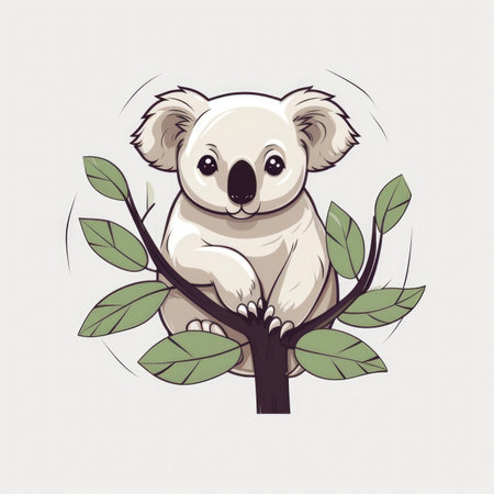 Cute koala cartoon illustrationの素材