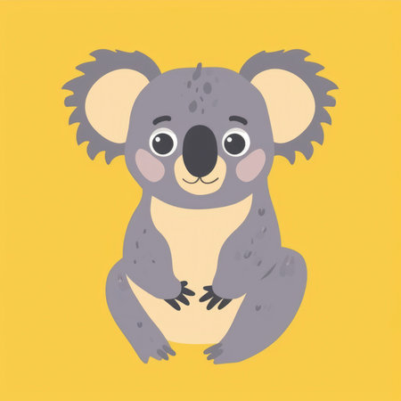 Cute koala cartoon illustrationの素材