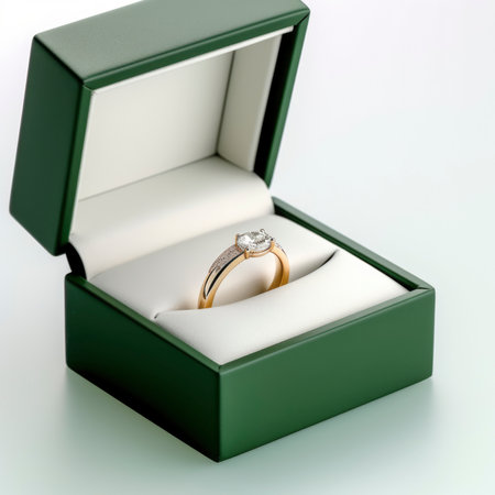 Photo of a wedding ring in the boxの素材