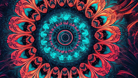 Abstract fractal. Fractal art background for creative design. Decoration for wallpaper, desktop, poster, cover booklet. Print for clothes, t-shirt. Creative illustration for designの素材