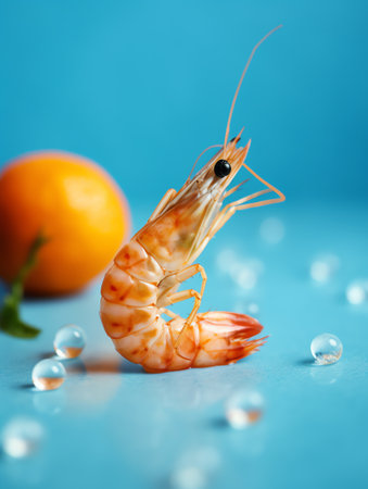 Close up photo of a shrimpの素材