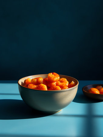 Photo a plate of shrimp foodの素材