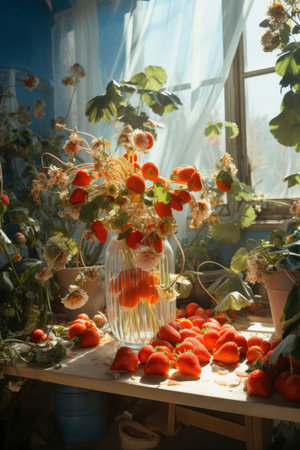 Photo of strawberry plantsの素材