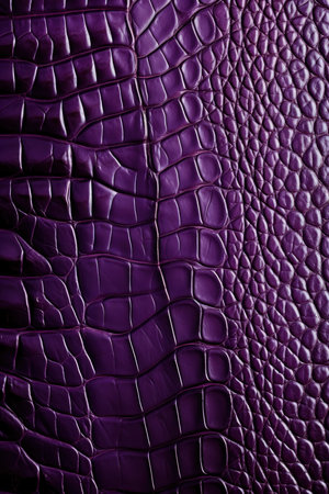 Crocodile leather texture background. Closeup of purple snake skin pattern.の素材