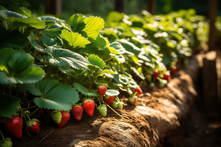 Photo of strawberry plantsの素材