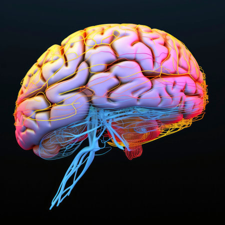 3d rendering of a brain with isolated backgroundの素材