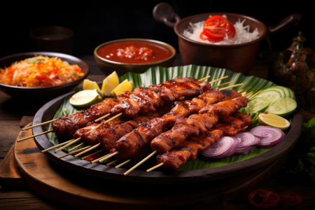 Photo delicious grilled satayの素材