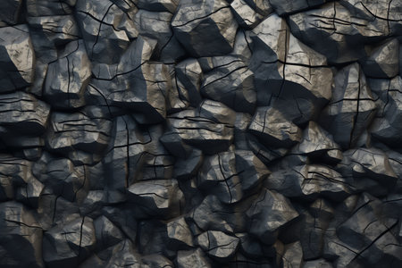 Rendering of charcoal stones backgroundの素材