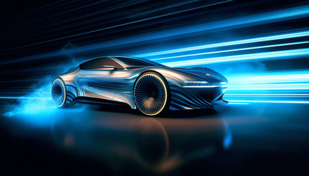 Dynamic wallpaper of a racing carの素材