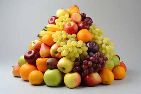 Photos of various fruits on isolated backgroundの素材