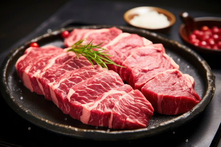 Photo of sliced fresh raw meatsの素材