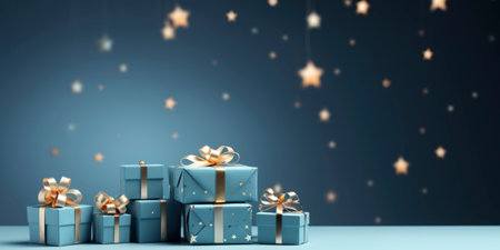 Photo of christmas decoration with gift box and text spaceの素材