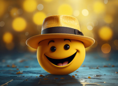View of yellow smile emoticonの素材