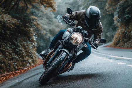 Photo of men riding motorcycleの素材