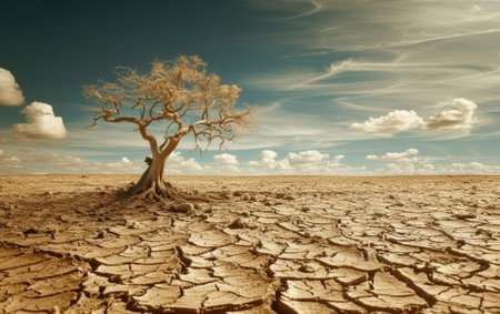 photo of dry land during the dry seasonの素材