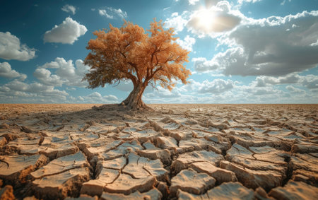 photo of dry land during the dry seasonの素材