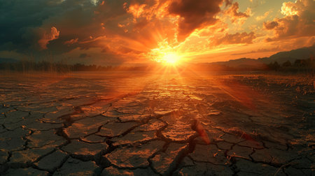 photo of dry land during the dry seasonの素材