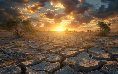 photo of dry land during the dry seasonの素材