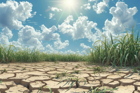 photo of dry land during the dry seasonの素材