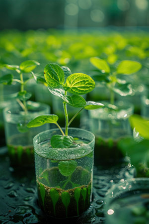 Photo of hydroponic plantsの素材