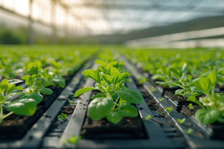 Photo of hydroponic plantsの素材