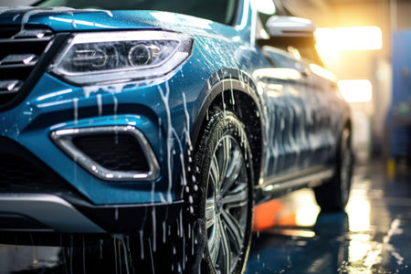 photo of a car being washedの素材