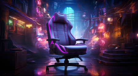 Photo of a modern gaming chairの素材