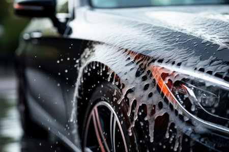 photo of a car being washedの素材