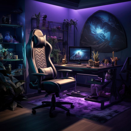 Photo of a modern gaming chairの素材