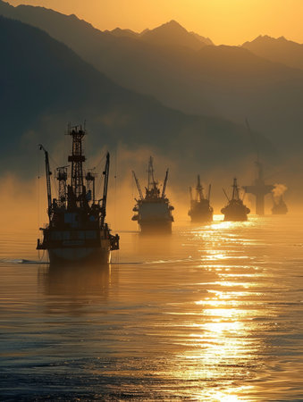 Ocean oil refinery industryの素材
