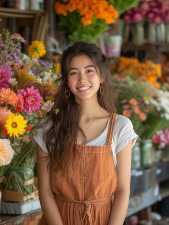 Photo of a smiling floristの素材