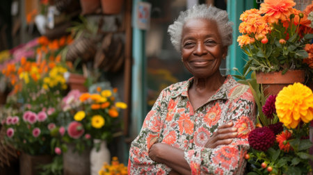 Photo of a smiling floristの素材