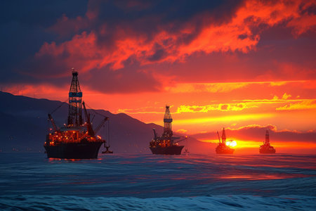 Ocean oil refinery industryの素材