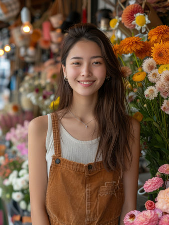 Photo of a smiling floristの素材