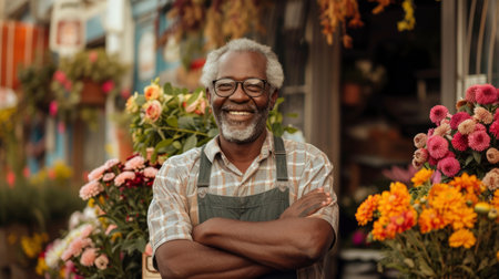 Photo of a smiling floristの素材