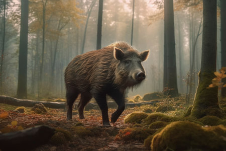Photo of a wild boar in the jungleの素材