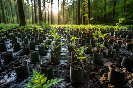 plantation of small treesの素材