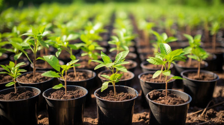 plantation of small treesの素材