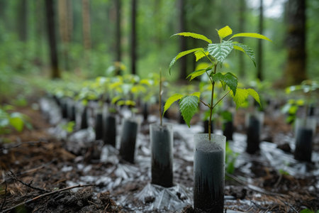 plantation of small treesの素材