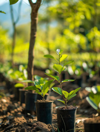 plantation of small treesの素材