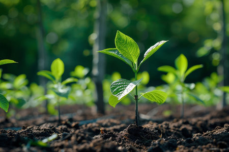 plantation of small treesの素材