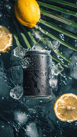 Blank drink can posterの素材