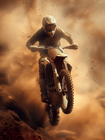 Photo a man riding a motocrossの素材