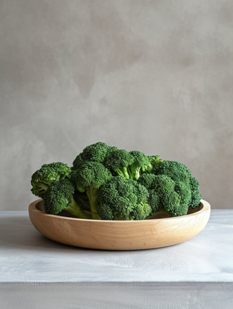 Photo a plate of fresh broccoliの素材