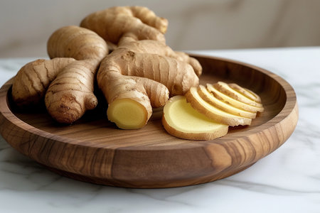 Photo of a plate of gingerの素材