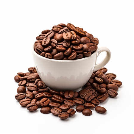 Photo of coffee beans decoration backgroundの素材