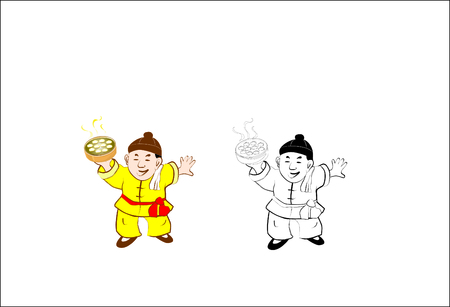 The chinese hawkerのイラスト素材
